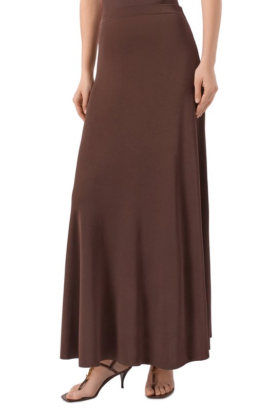 Юбка из вискозы Saint Laurent 861810/Y77JF Коричневый  861810/Y77JF Фото 3