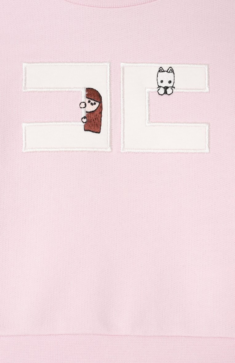 Детский хлопковый свитшот ELISABETTA FRANCHI LA MIA BAMBINA светло-розового цвета, арт. EGFE0510/FF002 | Фото 3 (Нос: Не проставлено; Материал внешний: Хлопок; Кросс-КТ НВ: Свитшоты; Ростовка одежда: 9 мес | 74 см, 24 мес | 92 см, 3 мес | 62 см, 6 мес | 68 см, 12 мес | 80 см)