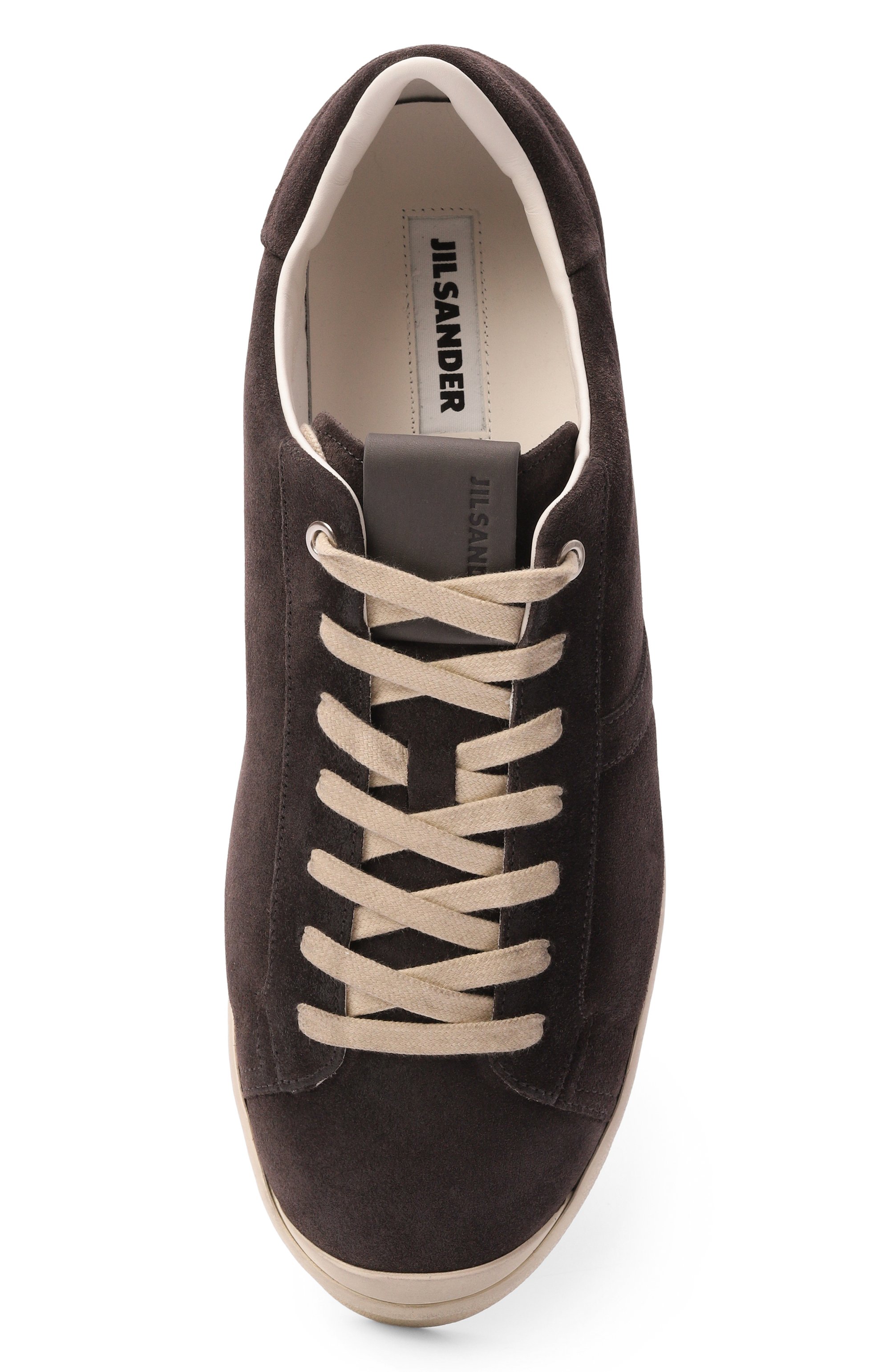 Замшевые кеды JIL SANDER темно-коричневого цвета по цене 89950 руб., арт. J33WS0055/P7692, фото 5 Замшевые кеды JIL SANDER, арт. J33WS0055/P7692, фото 5