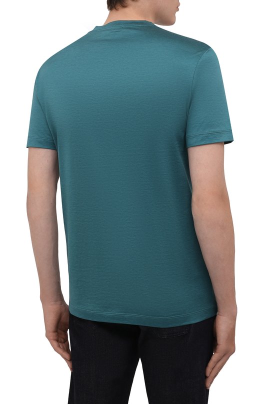 Футболка из шелка и хлопка Giorgio Armani 3KSM77/SJZHZ Зелёный  3KSM77/SJZHZ Фото 4