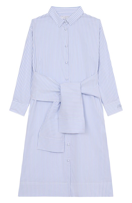 

Хлопковое платье-рубашка Philosophy di Lorenzo Serafini Kids, Голубой