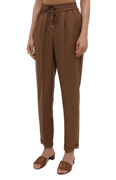 Шерстяные брюки KITON коричневого цвета по цене 185500 руб., арт. D37102K01X48, фото 3 Шерстяные брюки KITON, арт. D37102K01X48, фото 3