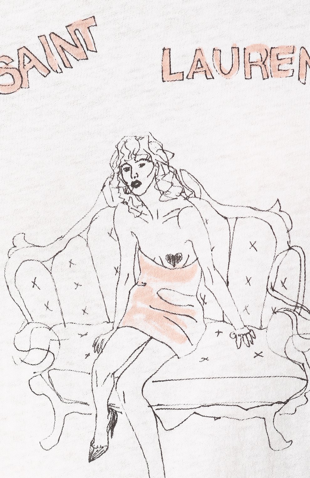 Хлопковая футболка с круглым вырезом и принтом SAINT LAURENT, арт. 531944/YB2WN, фото 5