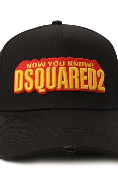 Хлопковая бейсболка DSQUARED2 черного цвета по цене 24300 руб., арт. BCM0901/05C00001, фото 3 Хлопковая бейсболка DSQUARED2, арт. BCM0901/05C00001, фото 3