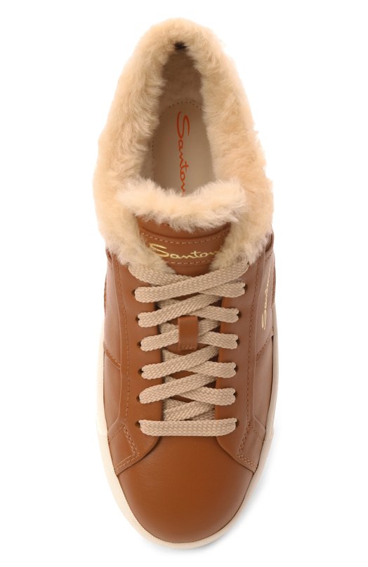 Кожаные кеды Santoni WBGG61419PNNPXWL Коричневый  WBGG61419PNNPXWL Фото 6