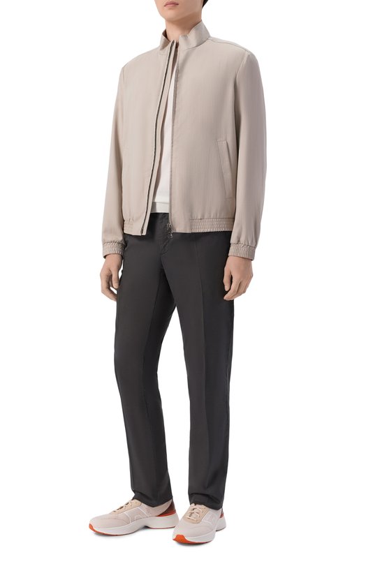 Текстильные кроссовки Bounce Santoni MBBG22154BART0TZ Бежевый  MBBG22154BART0TZ Фото 2