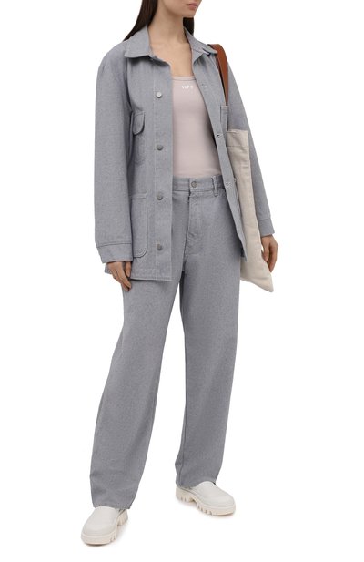 Хлопковая майка OFF-WHITE серого цвета по цене 27150 руб., арт. 0WAD072S21JER001, фото 2 Хлопковая майка OFF-WHITE, арт. 0WAD072S21JER001, фото 2