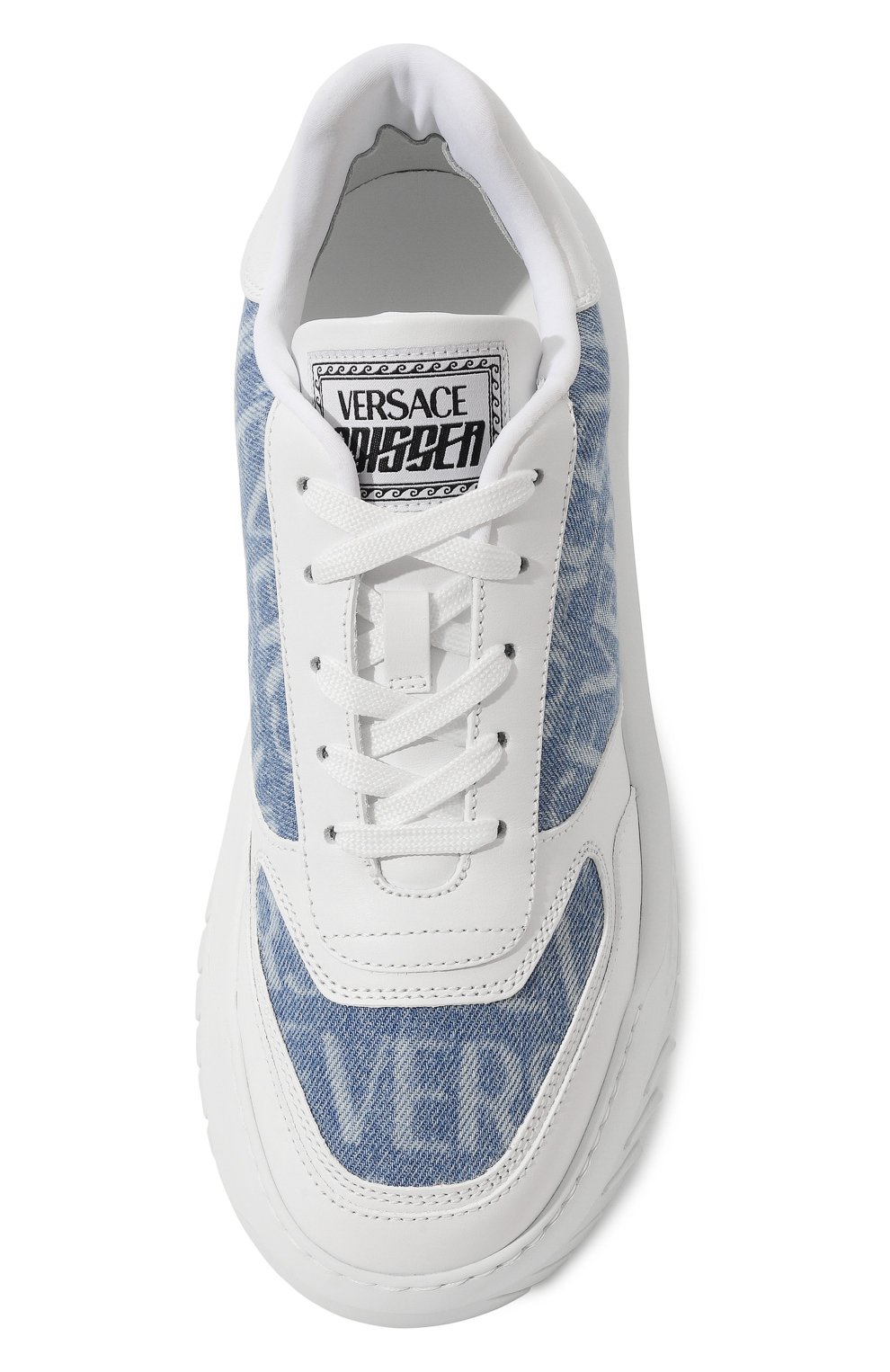 Комбинированные кроссовки odissea VERSACE белого цвета по цене 66150 руб., арт. 1008124/1A08271, фото 6 Комбинированные кроссовки odissea VERSACE, арт. 1008124/1A08271, фото 6