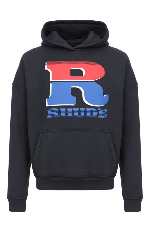 Хлопковое худи Rhude RHPS26H006012 Чёрный RHPS26H006012