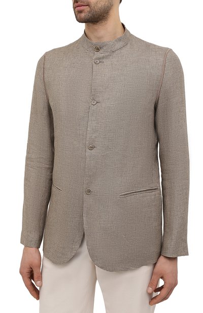 Льняной пиджак GIORGIO ARMANI бежевого цвета по цене 211000 руб., арт. 0WGGG0IL/T02HN, фото 3 Льняной пиджак GIORGIO ARMANI, арт. 0WGGG0IL/T02HN, фото 3