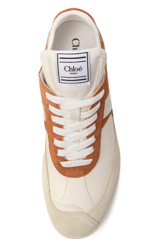 Кожаные кеды Chloé Kick Chloé CHC25U07ISL Кремовый  CHC25U07ISL Фото 6