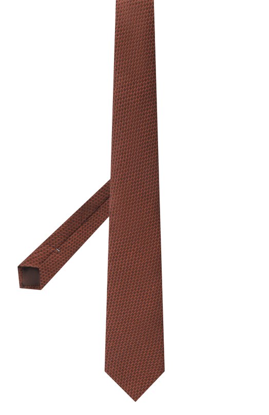 Шелковый галстук Canali 18/HJ04542 Коричневый  18/HJ04542 Фото 3
