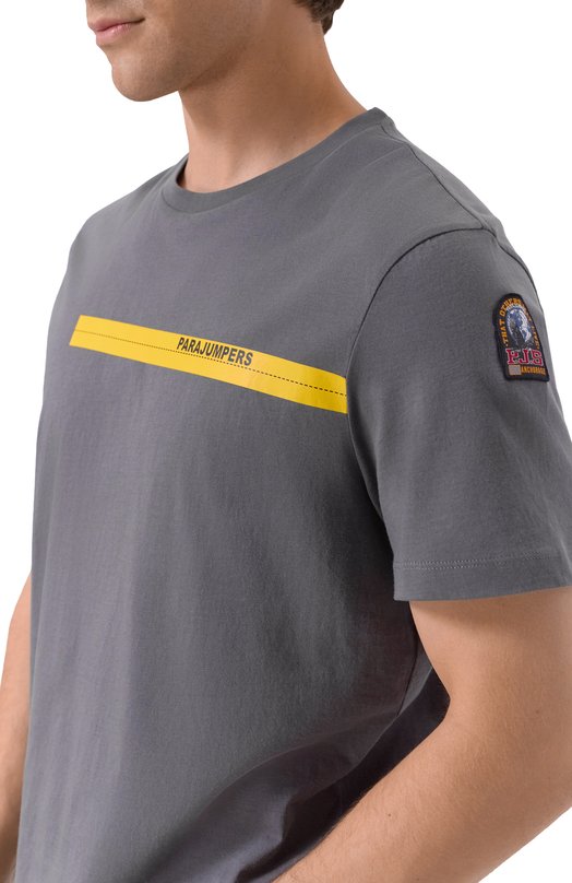 Хлопковая футболка Parajumpers 25WMPMTSIT01 Серый  25WMPMTSIT01 Фото 5