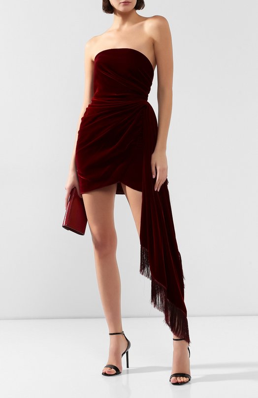Бархатное платье Oscar de la Renta Бордовый, фото 2