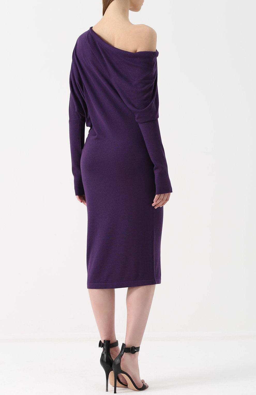 Кашемировое платье-миди с открытым плечом TOM FORD, арт. ACK145-YAX087, фото 4