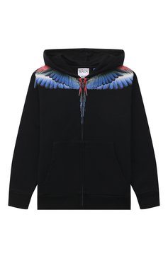Детский хлопковая толстовка MARCELO BURLON KIDS OF MILAN черного цвета, арт. CBBE001S22FLE003 | Фото 1 (Рукава: Длинные; Материал внешний: Хлопок; Драгоценные камни: Проставлено; Материал сплава: Проставлено; Региональные ограничения белый список (Axapta Mercury): Не проставлено; Ростовка одежда: 10 - 11 лет | 140 - 146см, 8 лет | 128 см)