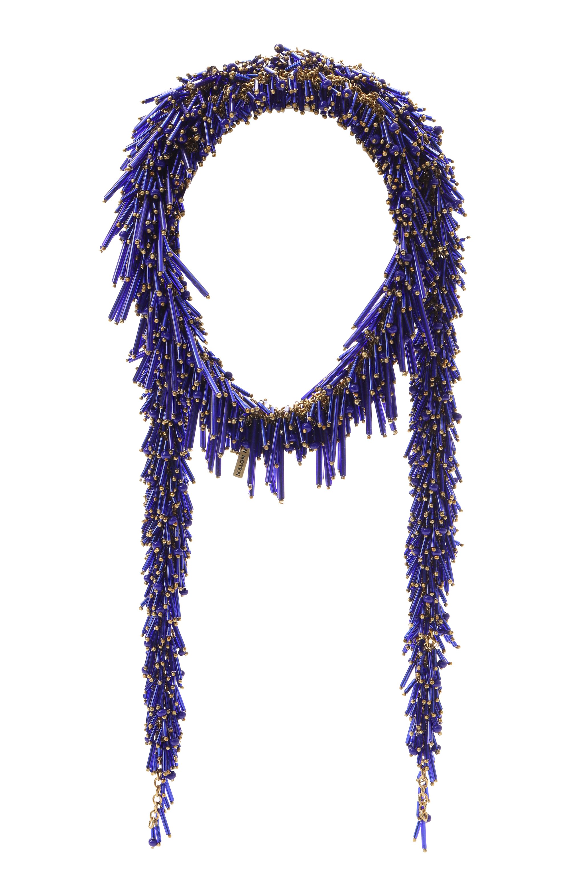 Колье DRIES VAN NOTEN синего цвета по цене 79150 руб., арт. 242-018233-052/G0LD, фото 1 Колье DRIES VAN NOTEN, арт. 242-018233-052/G0LD, фото 1