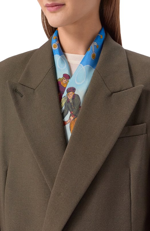 Шелковый платок На катке Gourji 91144437/4461172 Голубой  91144437/4461172 Фото 2