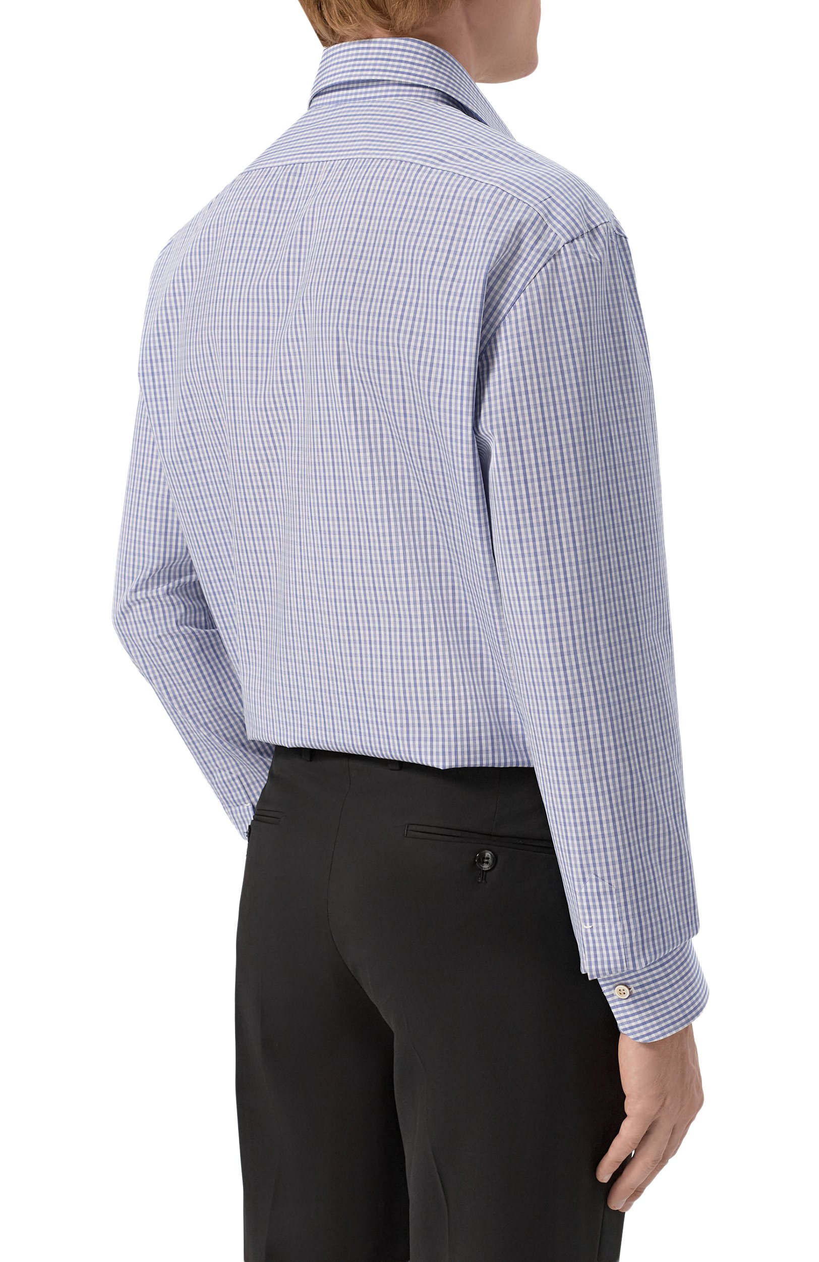 Хлопковая сорочка KITON голубого цвета по цене 119500 руб., арт. UCIH09805, фото 4 Хлопковая сорочка KITON, арт. UCIH09805, фото 4