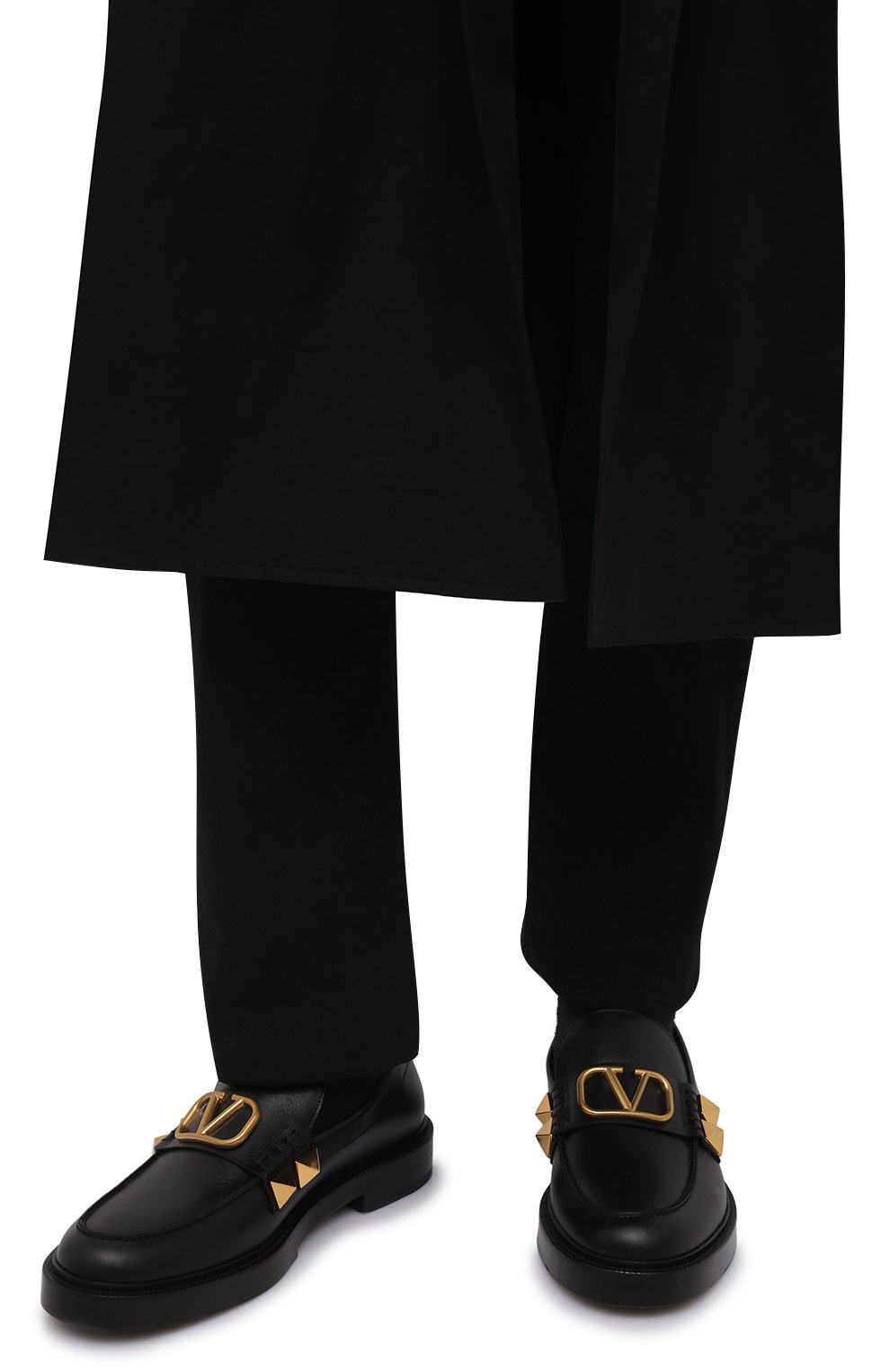 Кожаные лоферы stud sign VALENTINO, арт. XY2S0F09/ELI, фото 3