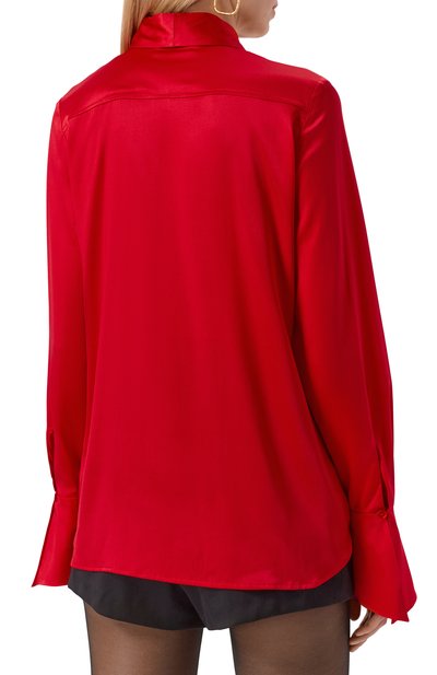 Атласная блузка NINA RICCI красного цвета по цене 99500 руб., арт. 25ACT0001/VI0530, фото 4 Атласная блузка NINA RICCI, арт. 25ACT0001/VI0530, фото 4