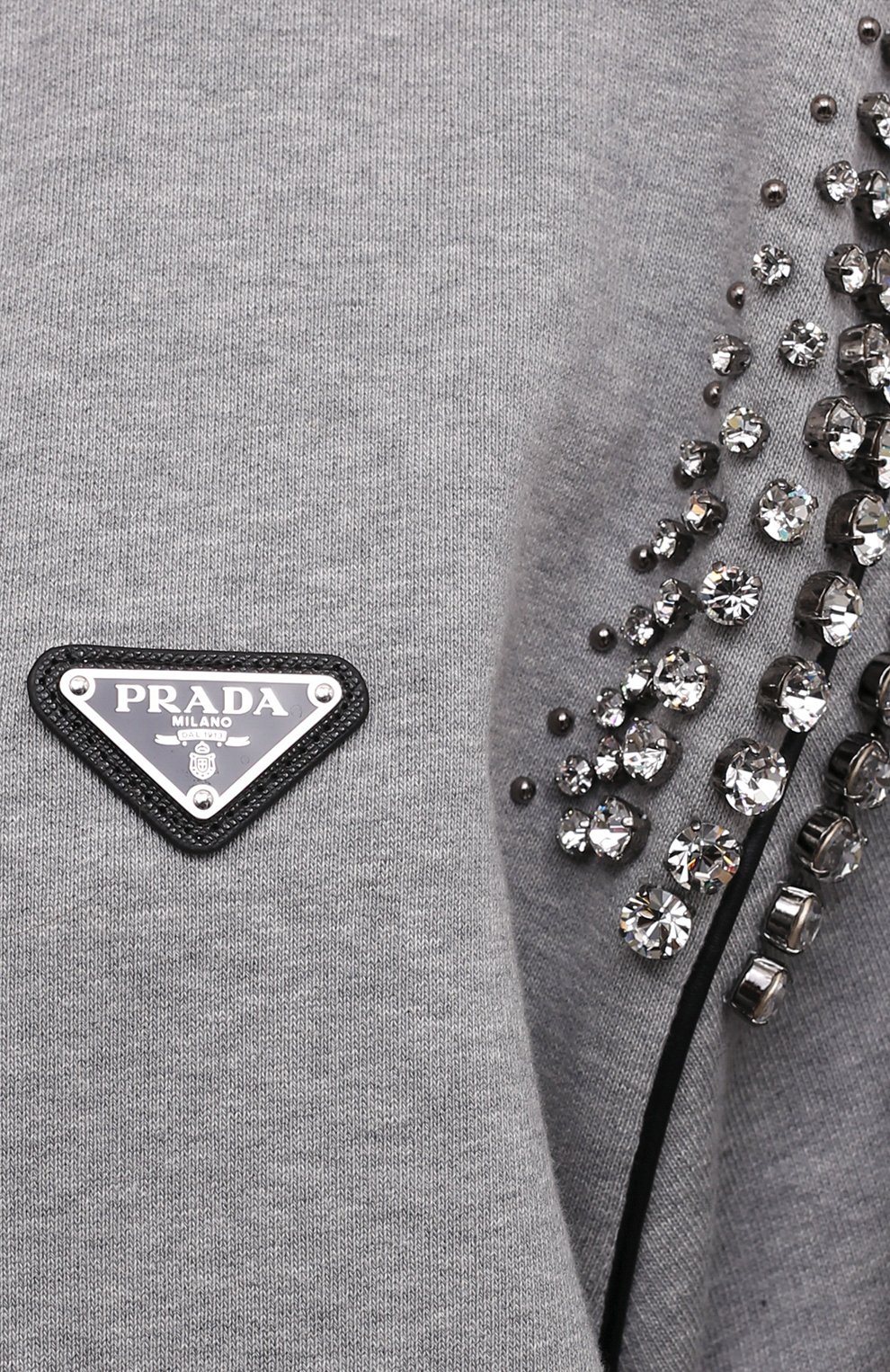 Хлопковый кардиган PRADA серого цвета по цене 380000 руб., арт. 138587-1ZXU-F02PL-212, фото 5 Хлопковый кардиган PRADA, арт. 138587-1ZXU-F02PL-212, фото 5