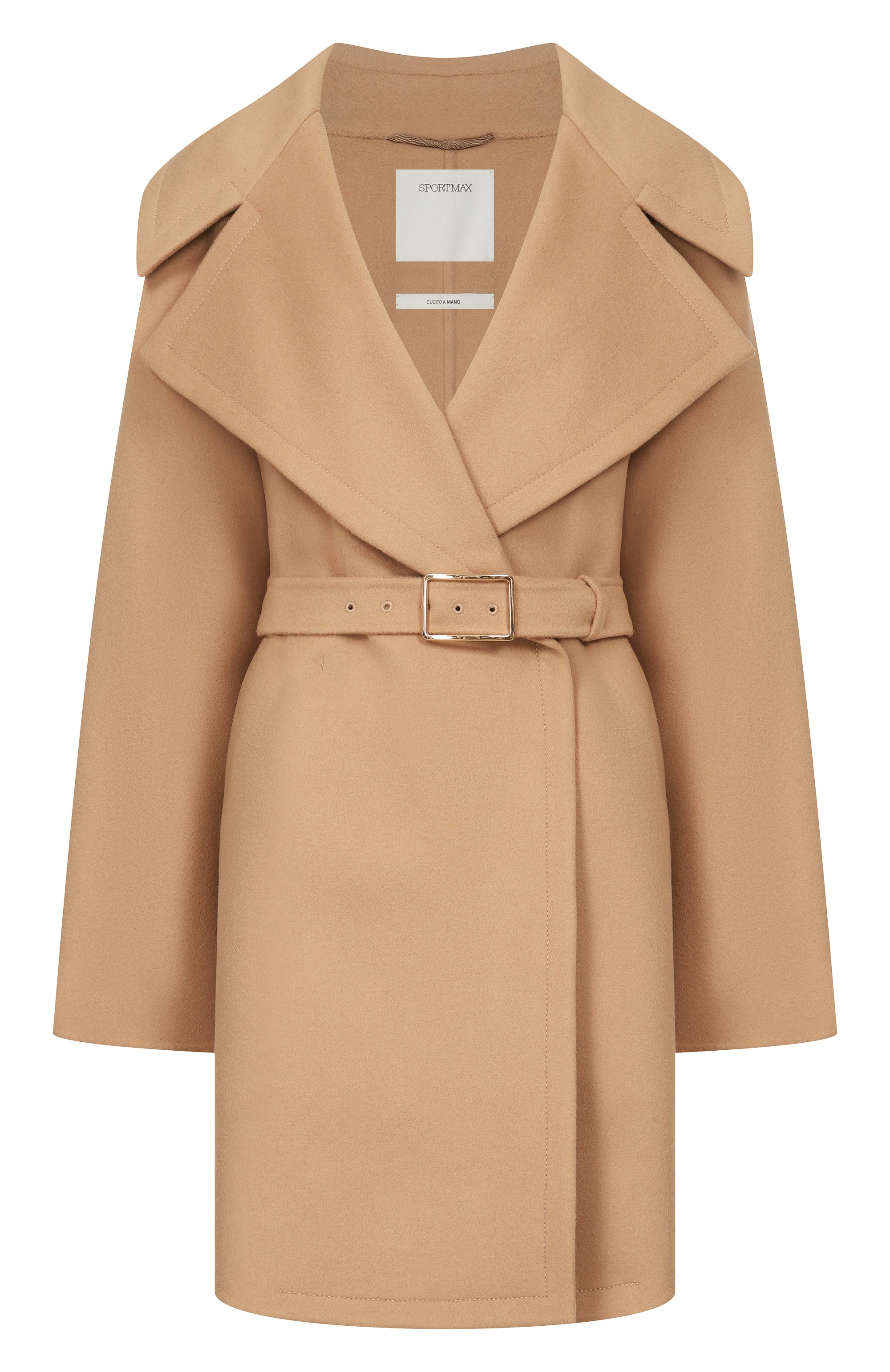 Шерстяное пальто SPORTMAX бежевого цвета по цене 114000 руб., арт. SPXPAGINE, фото 1 Шерстяное пальто SPORTMAX, арт. SPXPAGINE, фото 1