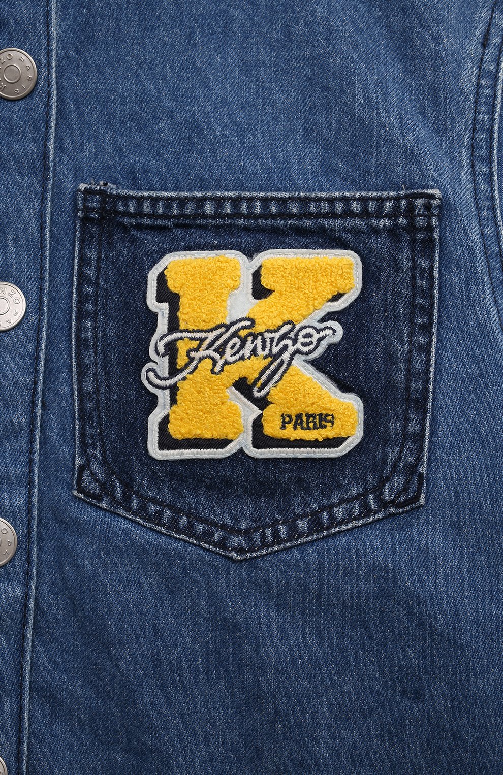 Джинсовая куртка-рубашка KENZO синего цвета по цене 21500 руб., арт. K60280/6-12, фото 3 Джинсовая куртка-рубашка KENZO, арт. K60280/6-12, фото 3