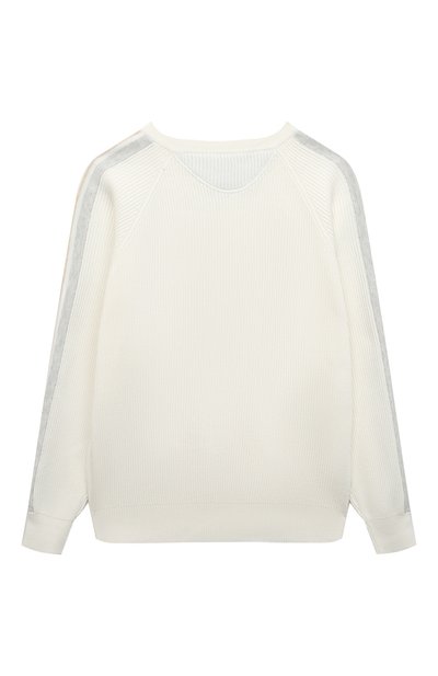 Хлопковый свитер BRUNELLO CUCINELLI белого цвета по цене 47550 руб., арт. B29M14400C, фото 2 Хлопковый свитер BRUNELLO CUCINELLI, арт. B29M14400C, фото 2