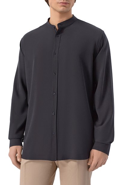 Шелковая рубашка MVST черного цвета по цене 131500 руб., арт. M26.2PM.B008/F121, фото 3 Шелковая рубашка MVST, арт. M26.2PM.B008/F121, фото 3