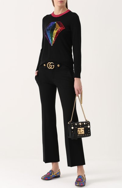 Пуловер из смеси кашемира и шелка с пайетками GUCCI, арт. 472443/X5S92, фото 2