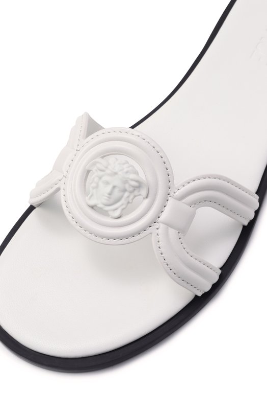 Кожаные шлепанцы Medusa '95 Versace 1018364/DVT2P Белый  1018364/DVT2P Фото 7