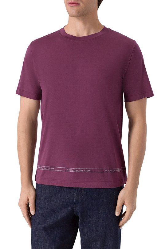 Хлопковая футболка Kiton UMK0824K340 Фиолетовый  UMK0824K340 Фото 3
