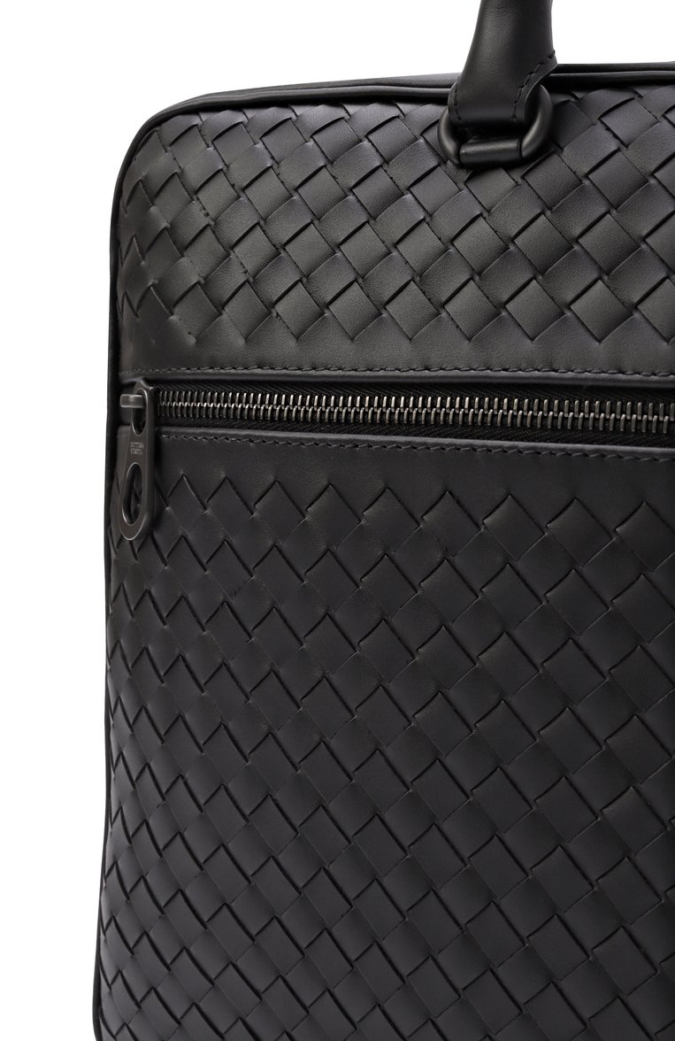 Мужская портфель BOTTEGA VENETA черного цвета, арт. 516110/V47W1 | Фото 3 (Сумки-технические: Портфели; Ремень/цепочка: На ремешке; Размер: large; Материал: Натуральная кожа)