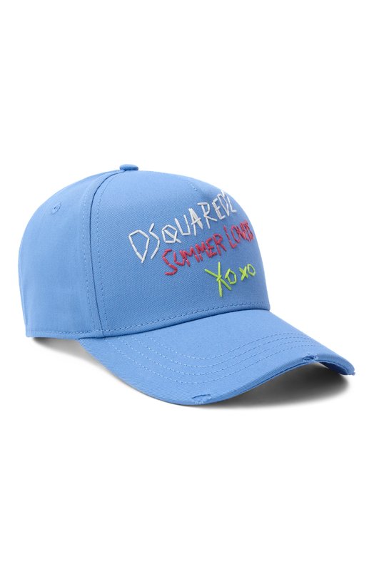 Хлопковая бейсболка Dsquared2 BCW0919 Голубой BCW0919