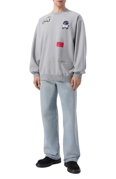 Хлопковый свитшот UNDERCOVER серого цвета по цене 49350 руб., арт. UP1F4809, фото 2 Хлопковый свитшот UNDERCOVER, арт. UP1F4809, фото 2