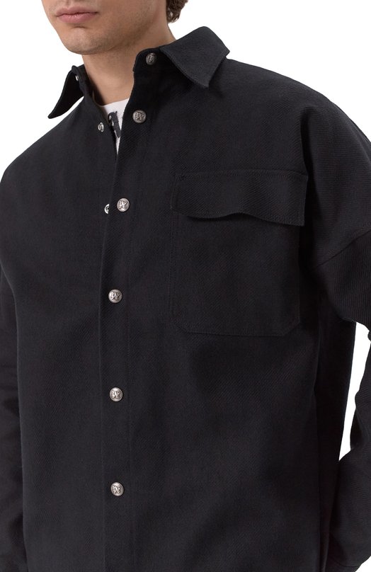 Хлопковая куртка-рубашка Palm Angels PMES044C99FAB001 Чёрный  PMES044C99FAB001 Фото 5