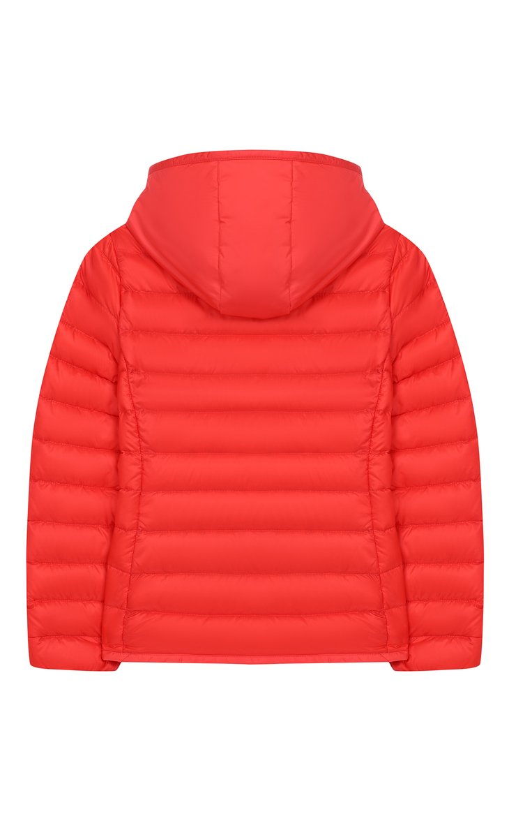 Дет�ская куртка с капюшоном MONCLER ENFANT красного цвета, арт. E1-954-46305-99-C0009/8-10A | Фото 2 (Рукава: Длинные; Материал подклада: Синтетический материал; Статус проверки: Проверено, Проверена категория; Материал внешний: Синтетический материал; Кросс-КТ: Ветровка, Демисезон; Материал сплава: Проверено, Проставлено; Драгоценные камни: Проставлено)