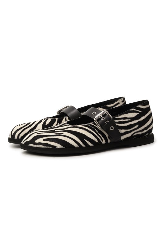 Кожаные балетки Premiata M7155/P0NY ZEBRA/MATT Чёрно-белый M7155/P0NY ZEBRA/MATT