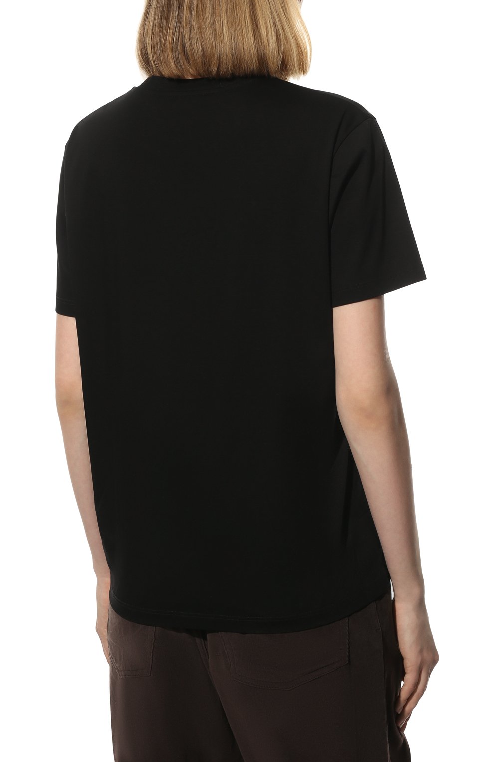 Хлопковая футболка JIL SANDER черного цвета по цене 28550 руб., арт. JSCU705002-WU247608, фото 4 Хлопковая футболка JIL SANDER, арт. JSCU705002-WU247608, фото 4