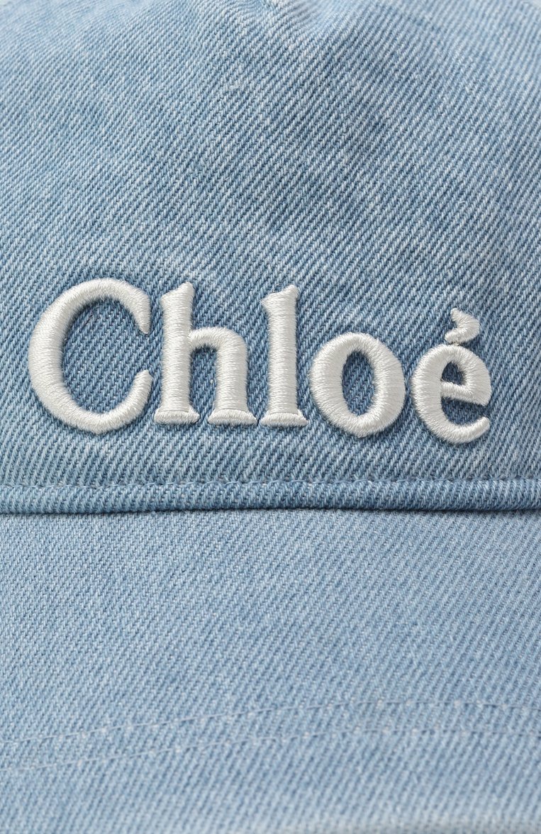 Детская джинсовая бейсболка CHLOÉ голубого цвета, арт. C20430 | Фото 3 (Материал: Хлопок, Текстиль; Нос: Не проставлено)