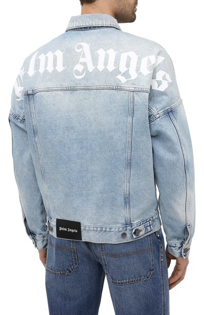 Джинсовая куртка PALM ANGELS голубого цвета по цене 69950 руб., арт. PMYE006R21DEN0014001, фото 4 Джинсовая куртка PALM ANGELS, арт. PMYE006R21DEN0014001, фото 4