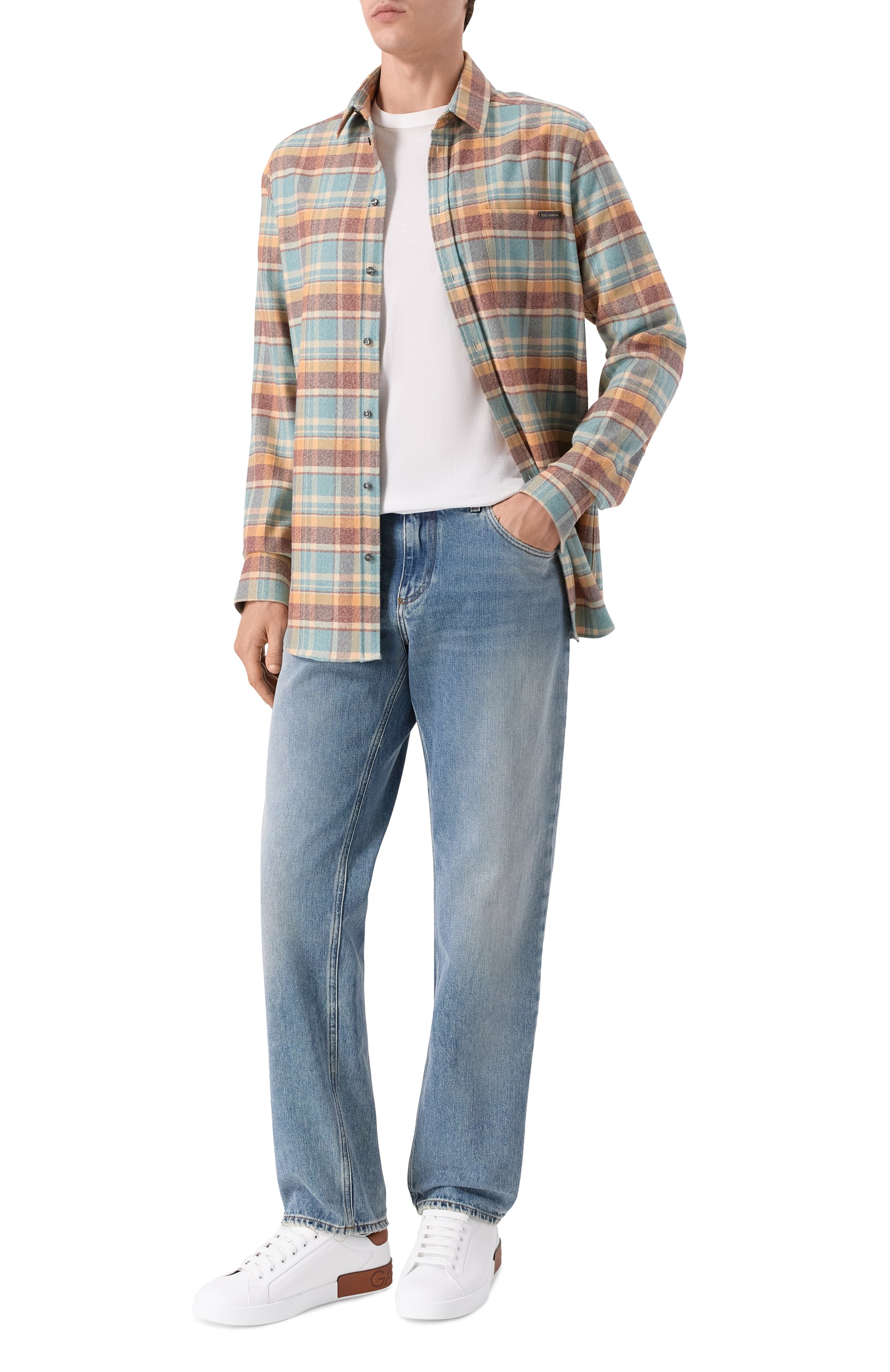 Хлопковая рубашка DOLCE & GABBANA, арт. G5JZ9T/FQ5ND, фото 2