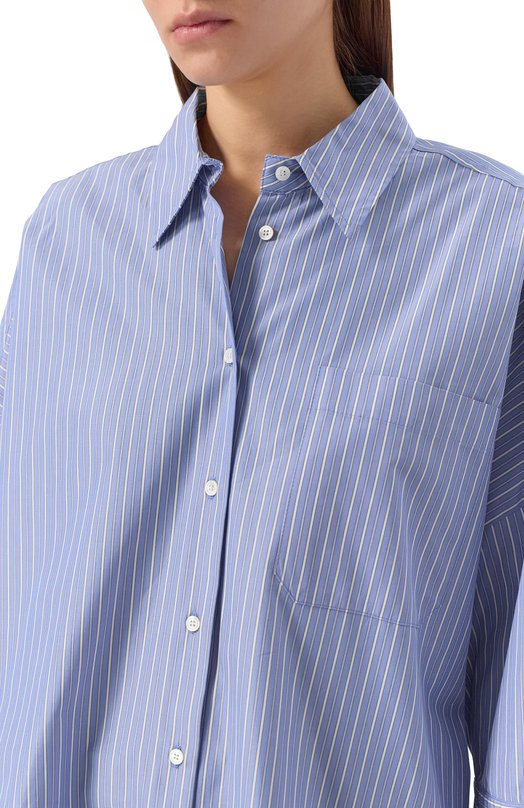 Хлопковая рубашка Weekend Max Mara ZAV0RRA Синий  ZAV0RRA Фото 5