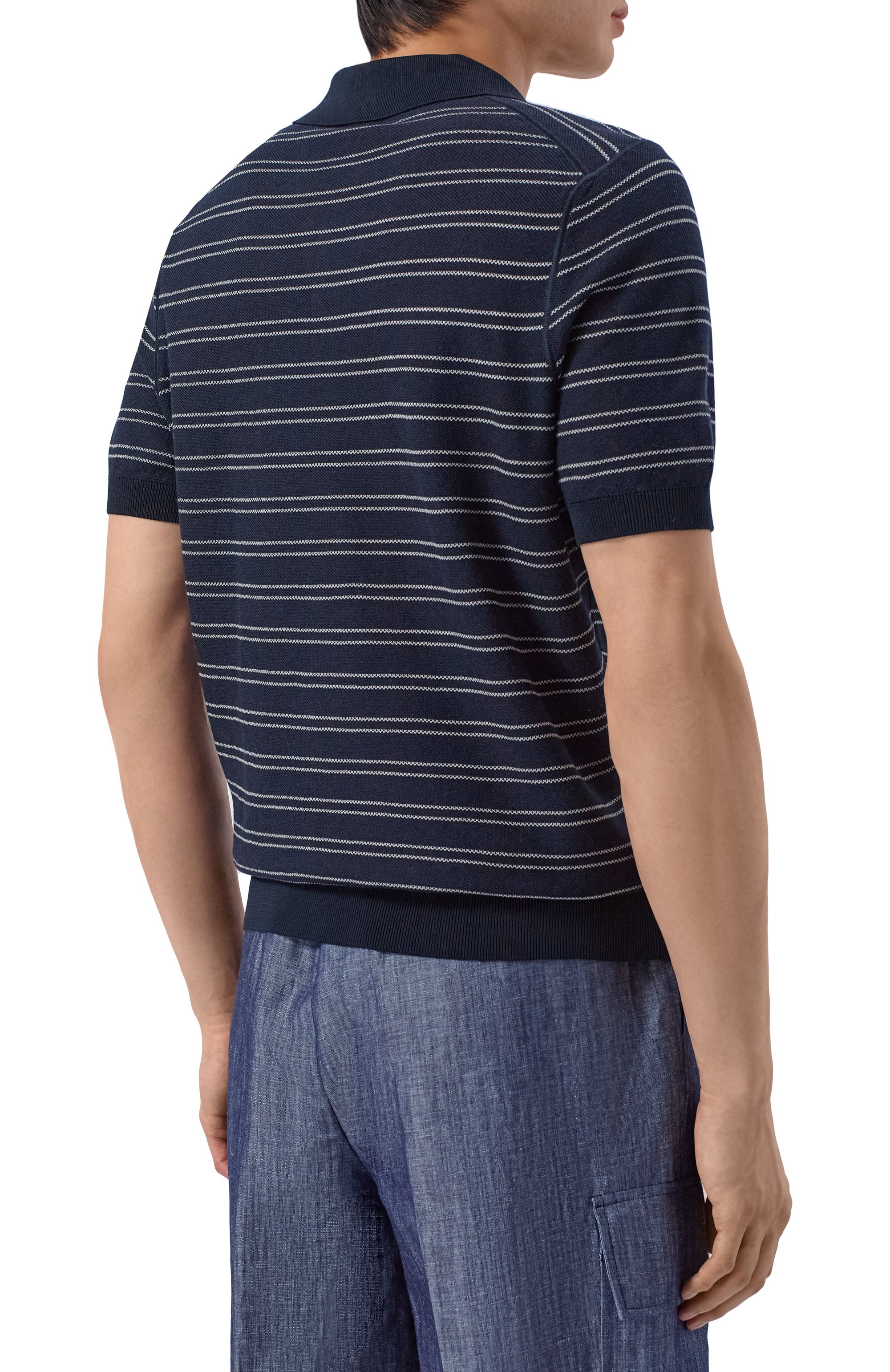 Поло из хлопка и лиоцелла BOSS, арт. 50560483, фото 4