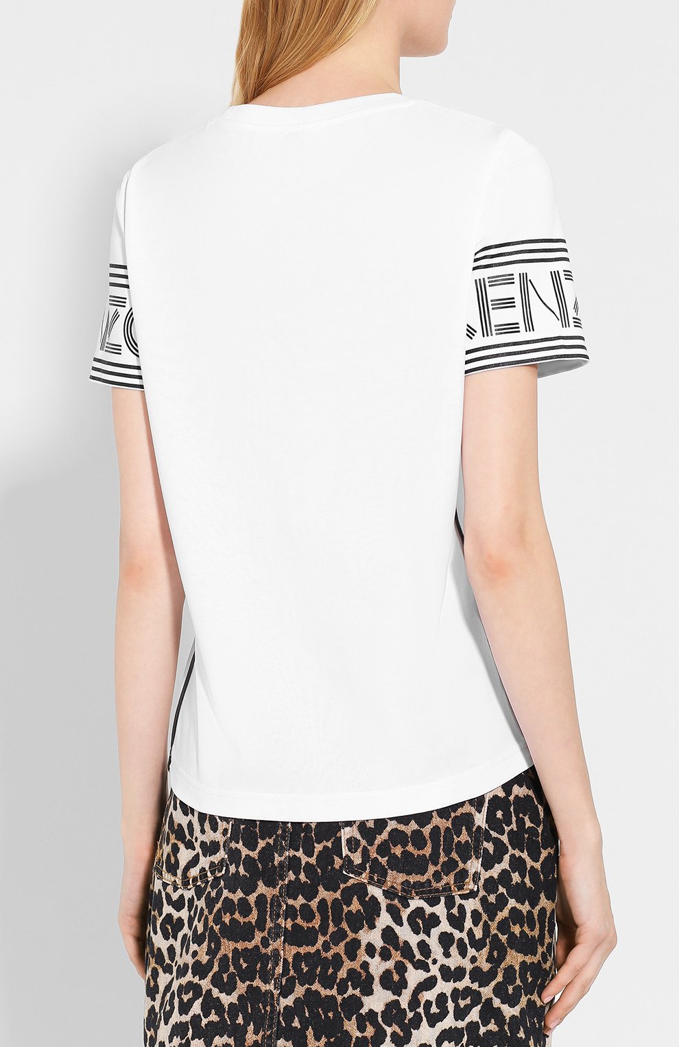Хлопковая футболка KENZO белого цвета по цене 14550 руб., арт. F952TS783985, фото 4 Хлопковая футболка KENZO, арт. F952TS783985, фото 4