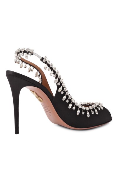 Текстильные туфли temptation crystal 105 AQUAZZURA, арт. TCSHIGS0-SAT-000, фото 5