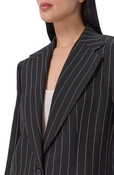 Жакет изо льна и шерсти DOLCE & GABBANA черного цвета по цене 363000 руб., арт. F2JAAT/FR3F2, фото 5 Жакет изо льна и шерсти DOLCE & GABBANA, арт. F2JAAT/FR3F2, фото 5