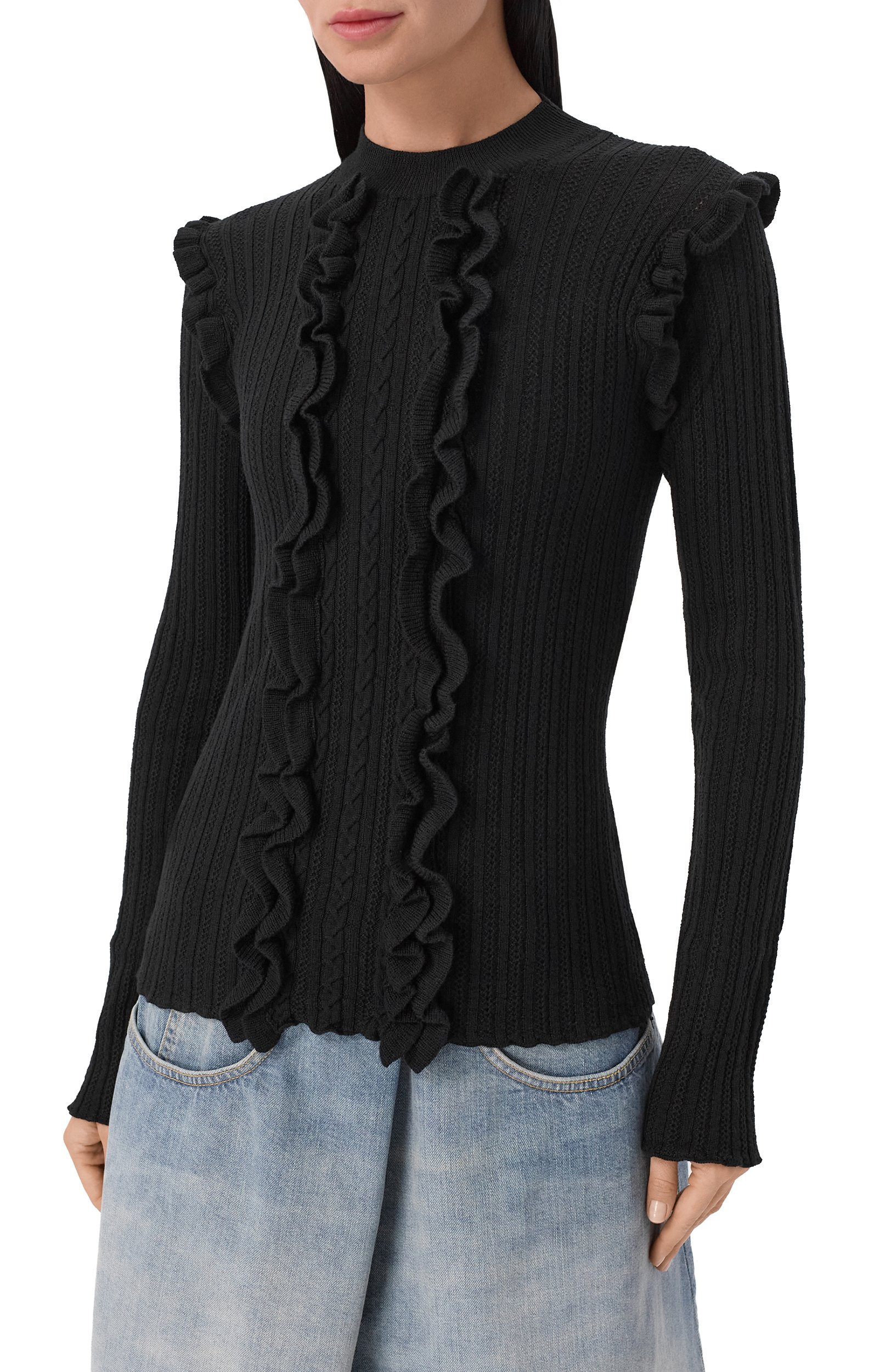 Шерстяной пуловер ANN DEMEULEMEESTER, арт. B0014322/KN045, фото 3