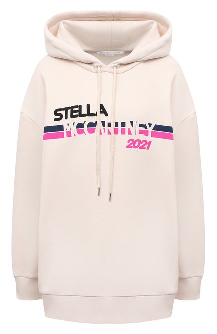 Женский хлопковое худи STELLA MCCARTNEY кремвого цвета, арт. 515813/S0W82 | Фото 1 (Рукава: Длинные; Длина (для топов): Стандартные; Материал внешний: Хлопок; Стили: Спорт-шик; Женское Кросс-КТ: Худи-одежда; Драгоценные камни: Проставлено; Материал сплава: Проставлено)